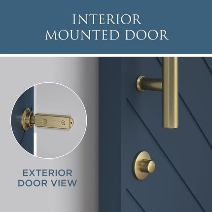 National Hardware N700-152 Barn Door Lock, 5" x 1-1/4" x 3/4", Brushed Gold