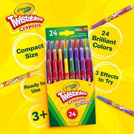 CRAYOLA Twistables Special Effects Colouring Crayons - Assorted Colours (Pack of 24), Simply Twist for More Colouring Fun - No Need to Sharpen, Ideal for Kids Aged 3+