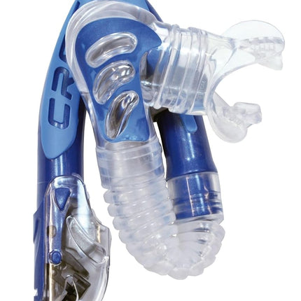 Cressi Unisex-Adult, Alpha Ultra Dry Snorkel Ideal for Snorkelling Apnea and Diving, Blue/Light Blue, One Size