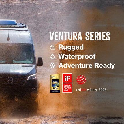 Scanstrut Ventura Series SAE Solar Connection, Waterproof Exterior Panel Mount Socket with IP68 & IP69K Rating for Vans, RVs and Overland Vehicles