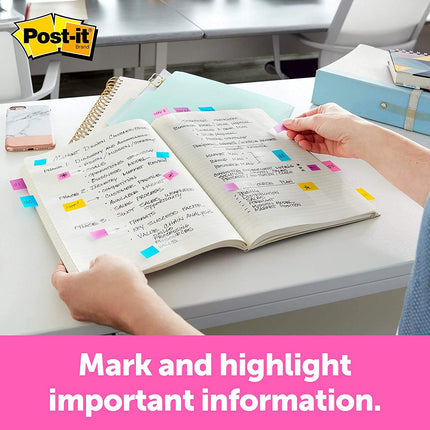 Post-it Flags Electric Glow.94 in x 1.7 in, 60 Flags per Pack, Sold as 6 Pack, 360 Flags Total (680-EG-ALT)