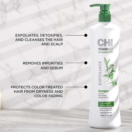 CHI Power Plus Exfoliate Shampoo by CHI for Unisex - 32 oz Shampoo, 946.37 millilitre