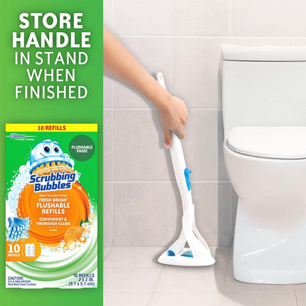 Scrubbing Bubbles Fresh Brush Toilet Cleaning System, Flushable Refill, 10 ct