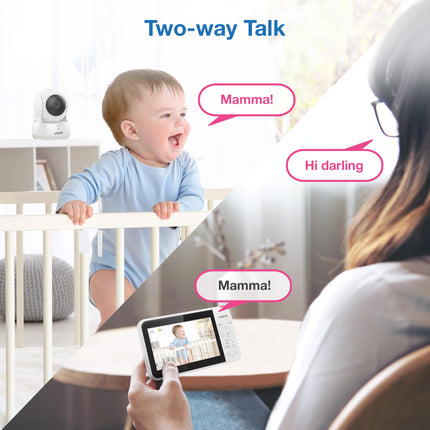 *Spanish Version* VTech VM924 Remote Pan-Tilt-Zoom Video Baby Monitor, 5" LCD Screen, Up to 17 Hrs Video Streaming, Night Vision, Up to 1000ft Range, Soothing Sounds, 2-Way Talk, Temperature Sensor