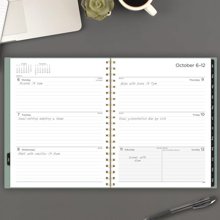 Mead 2026 Planner, Weekly & Monthly, 15-Month, 8-1/2" x 11", Large, Basic, Sage Green (CRW6209326)