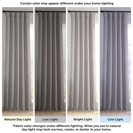 HPD Half Price Drapes BOCH-LN185-P Faux Darkening Curtains-96 Inches Long Extra Wide Luxury Linen Curtains for Bedroom & Living Room (1 Panel), 100W x 96L, Clay