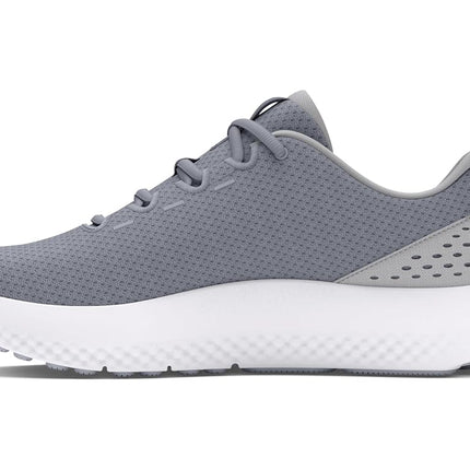 Under Armour Men's Charged Surge 4, Comfortable Men's Runners with Breathable Mesh Upper Design, Durable and Responsive Running Shoes,Steel / Mod Gray / White,10