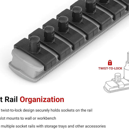 TEKTON 1/4 Inch Drive Torx Bit Socket Set with Rail, 10-Piece (T6-T30) | SHB90103