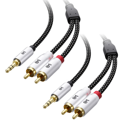 Cable Matters 2-Pack Short RCA to 3.5mm Stereo Aud