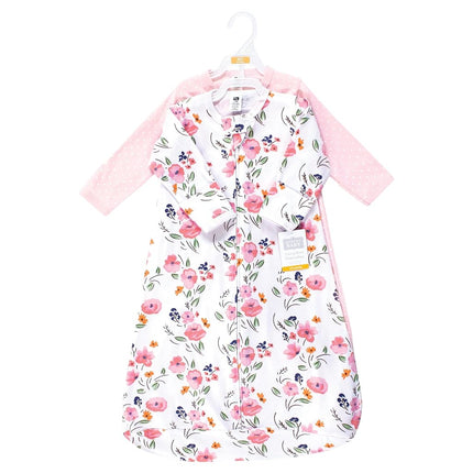 Hudson Baby Bebé Algodón Manga Larga Saco de Dormir Usable, Saco, Manta, Ramo Floral Manga Larga, 18-24 Meses