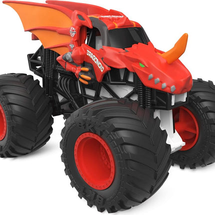 Monster Jam - Coffret de jeu 1:64 - Camion Dragonoid, figurine de pilote, décalcomanies - Vert - Enfant - Monster Truck