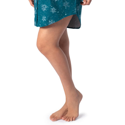 Fruit of the Loom womens Flannel Sleep Shirt, Starry Snowflakes, L