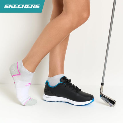 Skechers Women's 3-Pack Performance Golf Low Cut Socks, Odor Control & Mesh Ventilation, Magenta Glow/Cornflower Blue, 9-11