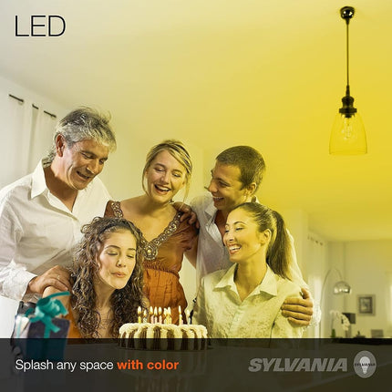 Sylvania LED Yellow Glass Filament A19 Light Bulb, Dimmable, Efficient 4.5W, E26 Medium Base, 1 Pack