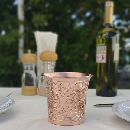 Dede Copper - CC Series (20 oz) - Handcrafted Super Heavy Weight Drinking Cups or Serving Cold Beverages and Cocktail Mugs, Handmade Unlined Uncoated Pure Solid Copper Tumblers (Engraved)