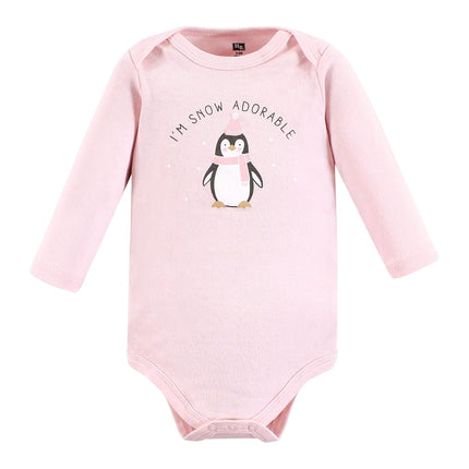 Hudson Baby unisex-baby Cotton Long-sleeve Bodysuits, Girl Arctic Animals, 3-6 Months