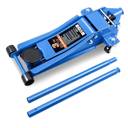 DNA MOTORING Low Profile Hydraulic Trolley Service/Floor Jack, 3 Ton (6000 lbs) Capacity, Lifting Range 3"-20", Blue, TOOLS-00475