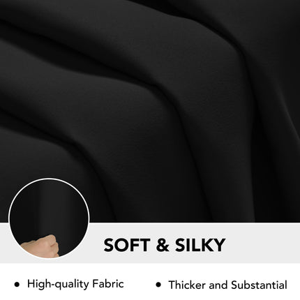 Deconovo Black Rod Pocket Curtains, Blackout Drapes 63 Inch Length, Thermal Insulated Curtain Panels for Bedroom, 42W x 63L Inch, Black, 2 Panels