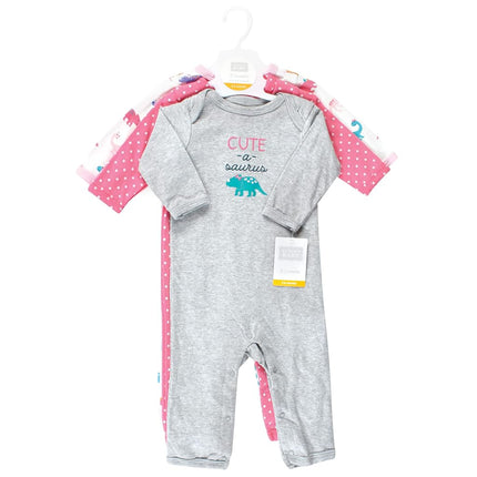 Hudson Baby Combinaison bébé en coton pour petite fille, motif dinosaure mignon, 9-12 mois