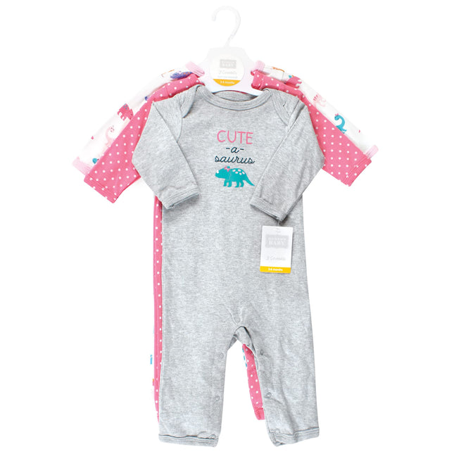 Hudson Baby Combinaison bébé en coton pour petite fille, motif dinosaure mignon, 9-12 mois