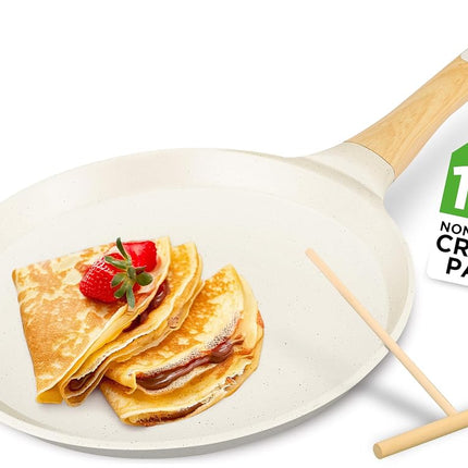 NutriChef Crepe Maker, 28cm Nonstick Pan, Induction Cookware