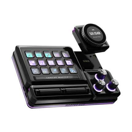 Cooler Master MasterHUB Encoder Dial con pantalla IPS: Plataforma modular Freeform 2.0 - Cambio de escenas, control de volumen, reloj, temporizador e infinitas posibilidades creativas