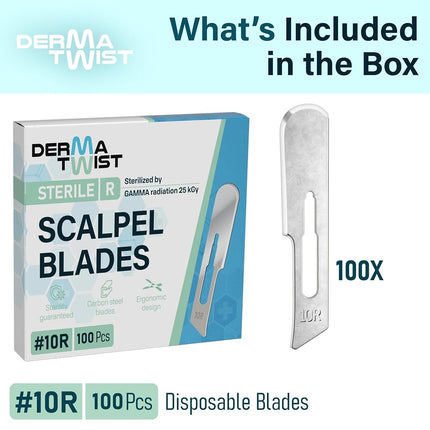 DermaTwist 10R Blades Dermaplaning 100-Pack Sterile Dermaplaning Razors for Women Face â 10R Dermaplane Blades for face