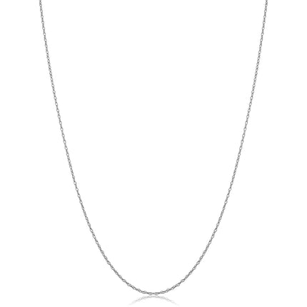 Kooljewelry 14k White Gold Rope Chain Pedant Neckl