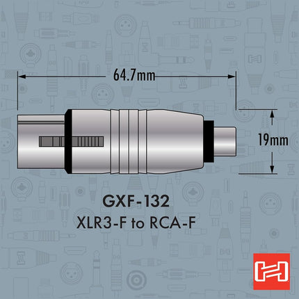 Hosa GXF-132 RCA Female to XLR Female