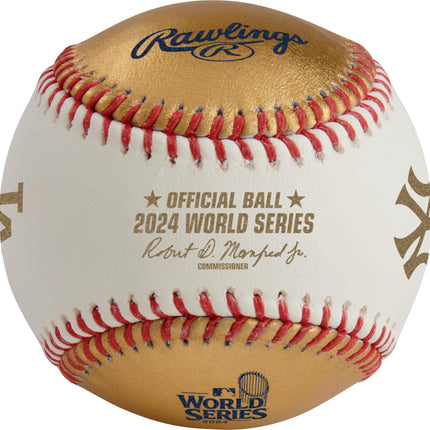 Rawlings | Official 2024 World Series Dueling Yankees vs. Dodgers | WS Dueling Ball | White/Gold Leather Dueling