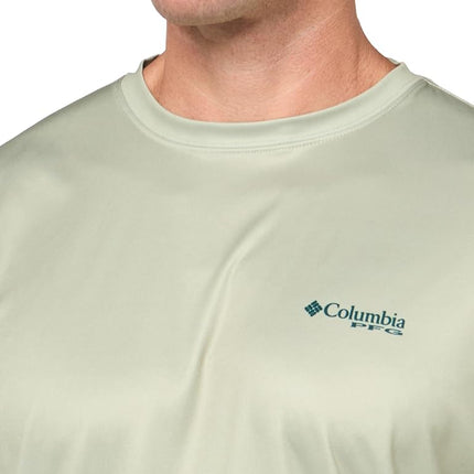 Columbia Men's Terminal Tackle PFG Fish Flag Long Sleeve, Smokey Sage/Key West, X-Small