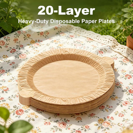Luriseminger 12-Pack 240 Servings Total Large Disposable Peel Paper Plates