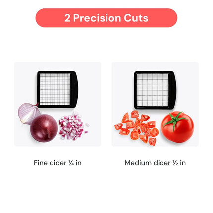 Fullstar Vegetable Chopper & Slicer - Onion & Veggie Chopper with Container - 2 in 1 Kitchen Gadget - Black