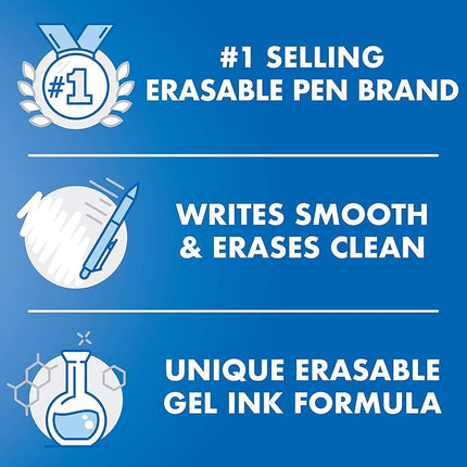 Pilot FriXion ColorSticks Erasable Gel Ink Stick Pens, Fine Point, 24 Black/12 Blue Inks, Tub of 36 (5802)
