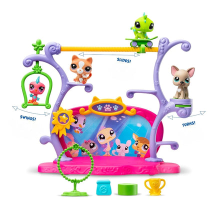 Littlest Pet Shop Pets Got Talent Playset | LPS Playset With 2 Exclusive Pet Mini Figures 5 Accessories 1 Collector Card And 1 Virtual Code | Animal Collectable Kids Toys For Girls And Boys