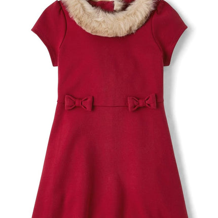 Gymboree Girls' and Toddler Short Sleeve Dressy Dress, Salsa Red, 7