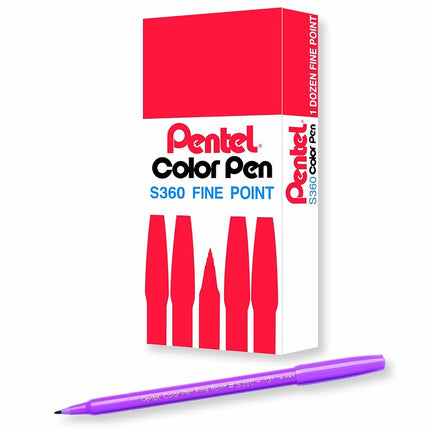 Pentel Arts Color Pen, Heliotrope, Box of 12 (S360