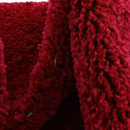 Unique Loom Solo Collection Plush Casual Red Round Rug (6' x 6')