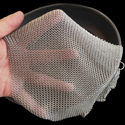 Cast Iron Scrubber, 316L Stainless Steel Fine Mesh