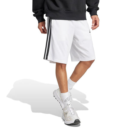 adidas Men's 3-Stripes Tricot Shorts, White, X-Small