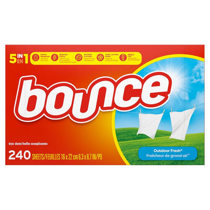 Bounce Fabric Softener and Dryer Sheets, Outdoor Fresh, 240 Count