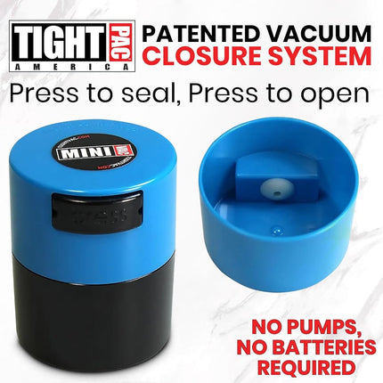 Minivac - 10g to 30 grams Airtight Multi-Use Vacuum Seal Portable Storage Container for Dry Goods, Food, and Herbs - Blue Tint