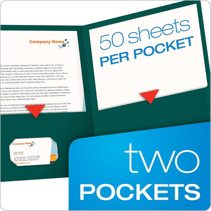 Oxford Twin Pocket Folders, Letter Size, Teal, 25 per Box (57555)