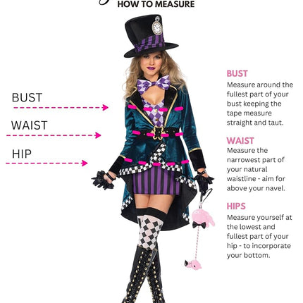 Leg Avenue 8559204101 Delightful Hatter Adult Costumes, Multicolor, X-Large(UK 16-18)