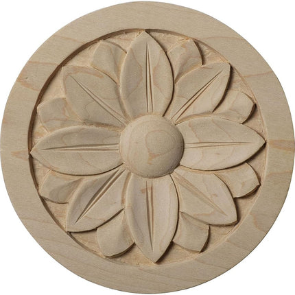 Ekena Millwork ROS05X05BERW Bedford Rosette, 5-Inch x 5-Inch x 3/4-Inch, Rubberwood