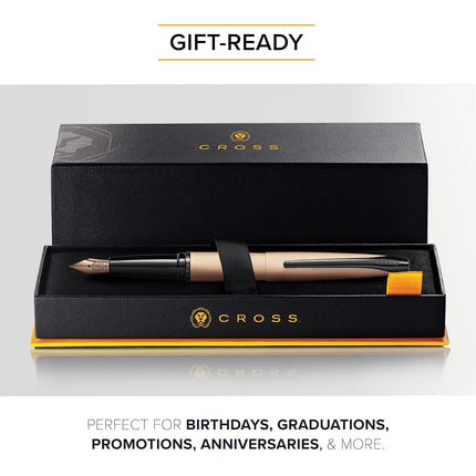 Cross ATX Rose Gold Fountain Pen with Medium NIB incl. Premium Gift Box