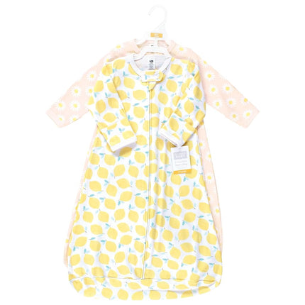 Hudson Baby BabyCotton Long-Sleeve Wearable Sleeping Bag, Sack, Blanket, Lemon Daisy Long Sleeve, 18-24 Months
