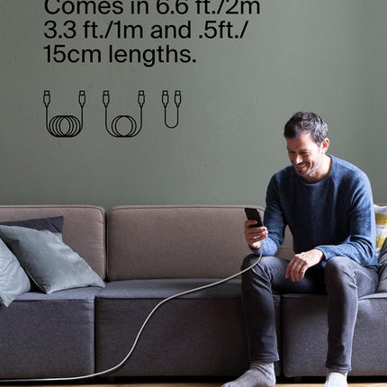 Belkin BoostCharge braided USB C to fast charger cable, USB type C charger cable fast charging for iPhone 16, 15, Samsung Galaxy S24, S23, Pixel, iPad, MacBook, Nintendo and more - 1m, White