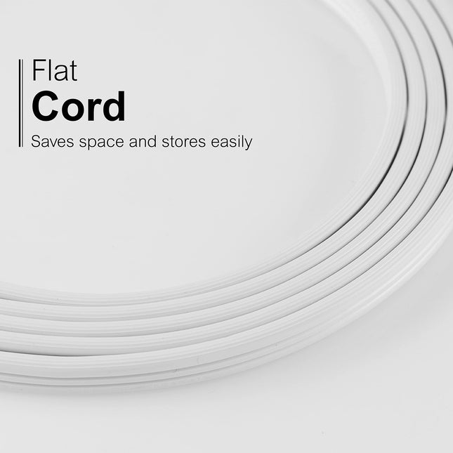 GE Indoor Extension Cord, 3 Ft Power Cable Outlet, 3 Grounded Outlets Power Strip, Right Angle Flat Extension Cord, 16 Gauge, UL Listed, White, 2 Pack, 69871