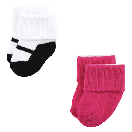 Luvable Friends Women's, Navy Mary Janes, Unisex Newborn and Baby Terry Socks, 6-12 Months, X-Small (Pack of 12)